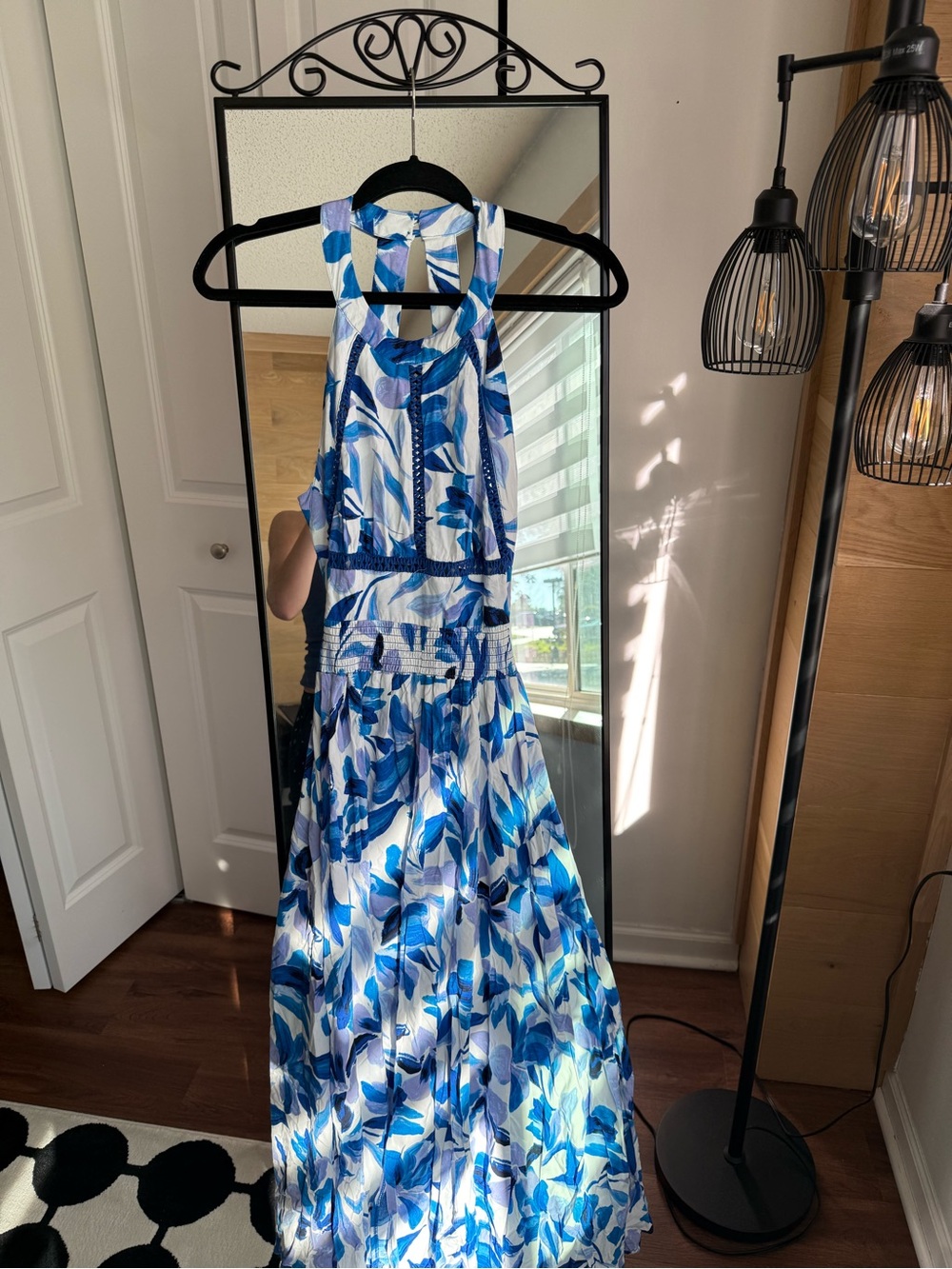 Abel the Label Blue Floral Halter Maxi Dress ,size XS like new